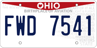 OH license plate FWD7541