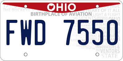 OH license plate FWD7550