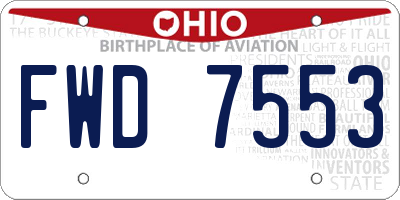 OH license plate FWD7553