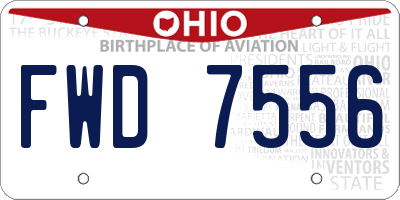 OH license plate FWD7556