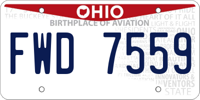 OH license plate FWD7559