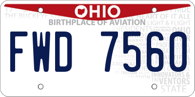 OH license plate FWD7560