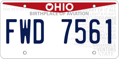 OH license plate FWD7561