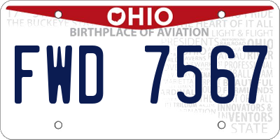 OH license plate FWD7567