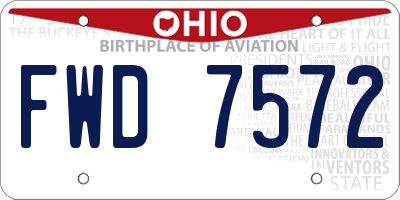OH license plate FWD7572