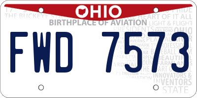 OH license plate FWD7573