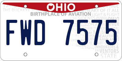 OH license plate FWD7575
