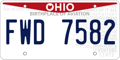 OH license plate FWD7582