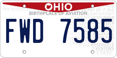 OH license plate FWD7585