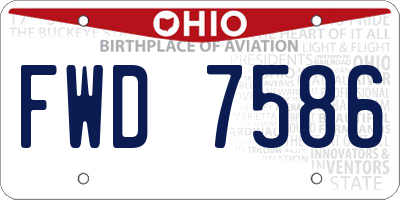 OH license plate FWD7586