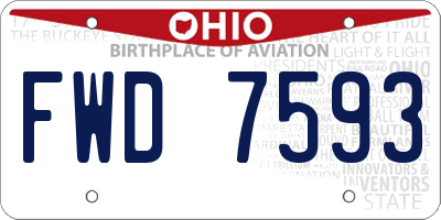 OH license plate FWD7593