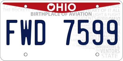 OH license plate FWD7599