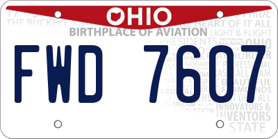 OH license plate FWD7607