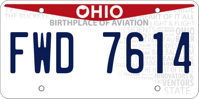 OH license plate FWD7614