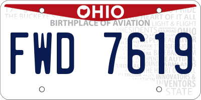 OH license plate FWD7619