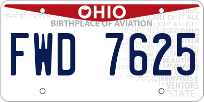 OH license plate FWD7625