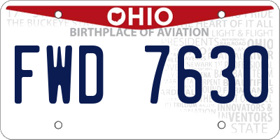 OH license plate FWD7630
