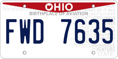 OH license plate FWD7635