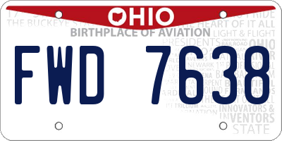 OH license plate FWD7638