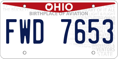 OH license plate FWD7653