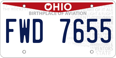 OH license plate FWD7655