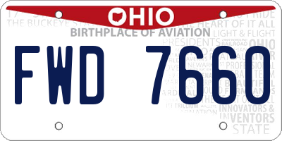 OH license plate FWD7660