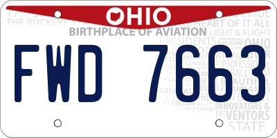 OH license plate FWD7663