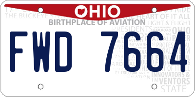 OH license plate FWD7664
