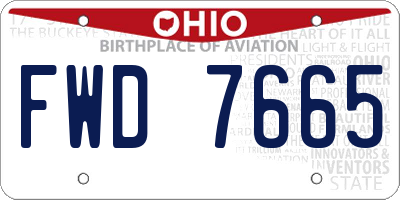 OH license plate FWD7665