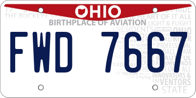 OH license plate FWD7667