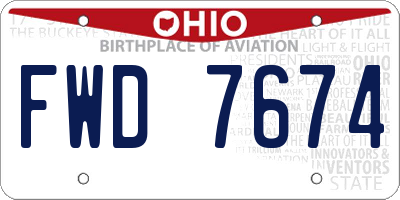 OH license plate FWD7674
