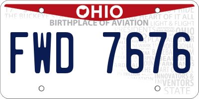 OH license plate FWD7676