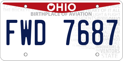 OH license plate FWD7687