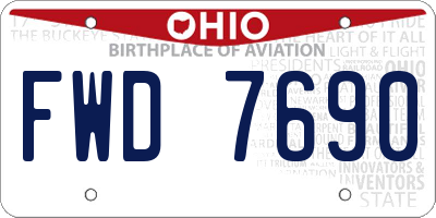 OH license plate FWD7690