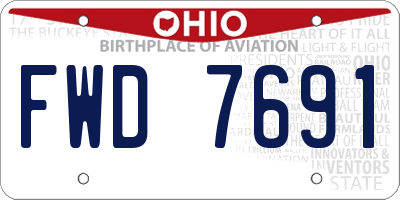 OH license plate FWD7691