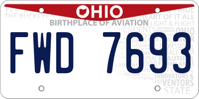 OH license plate FWD7693