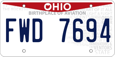 OH license plate FWD7694