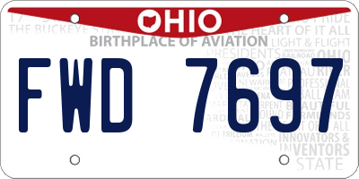 OH license plate FWD7697