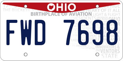OH license plate FWD7698