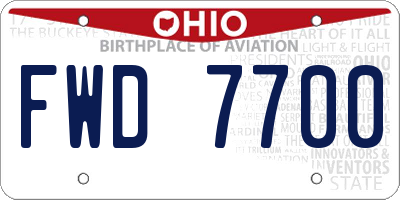 OH license plate FWD7700