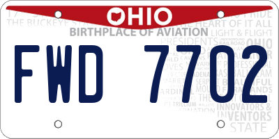 OH license plate FWD7702