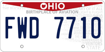 OH license plate FWD7710