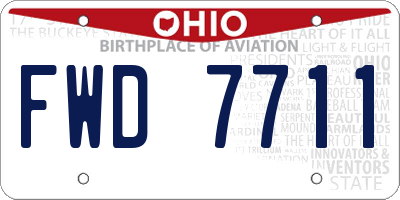 OH license plate FWD7711