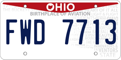 OH license plate FWD7713