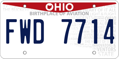 OH license plate FWD7714