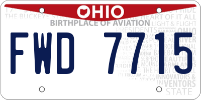 OH license plate FWD7715