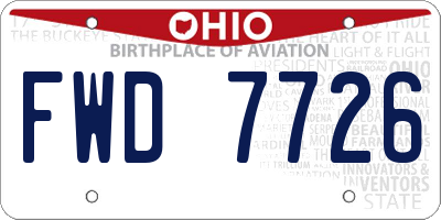 OH license plate FWD7726