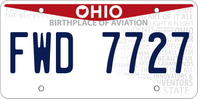 OH license plate FWD7727