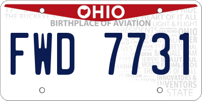 OH license plate FWD7731