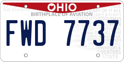 OH license plate FWD7737